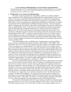Covert contrast in child phonology is not necessarily extragrammatical