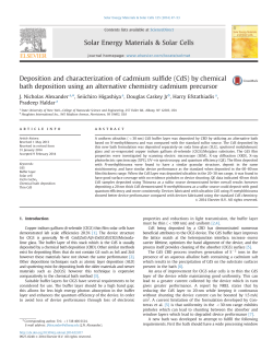 (CdS) by chemical bath deposition using an alternative