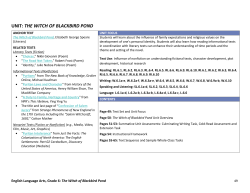 unit: the witch of blackbird pond