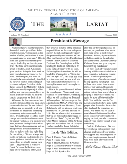 THE LARIAT President`s Message