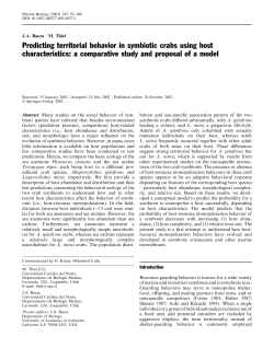 Predicting territorial behavior in symbiotic crabs using host
