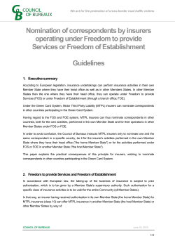 Nomination of correspondents by insurers operating under