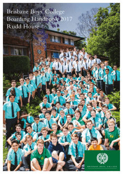 Brisbane Boys` College Boarding Handbook 2017 Rudd House