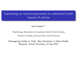 Capitalizing on natural experiments to understand