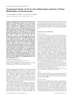 Comparative Study of the In vitro In&pound;ammatory Activity of Three