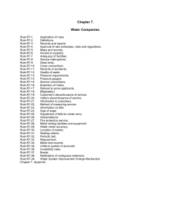 Chapter 7. Water Companies. - North Carolina Utilities Commission