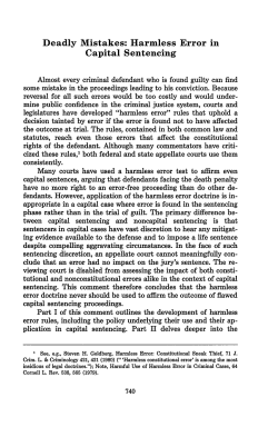 Harmless Error in Capital Sentencing