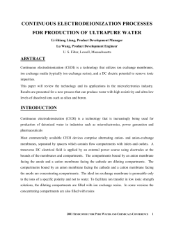 continuous electrodeionization processes