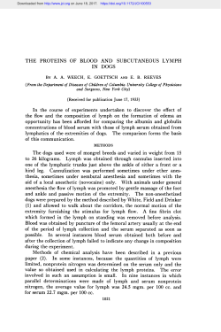 the flow and the composition of lymph on the formation of edema an