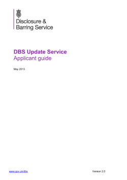 DBS Update Service Applicant guide