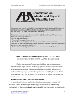 This chapter was taken from Disability Discrimination Law, Evidence