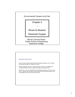 Dissolved oxygen in rivers - Thayer School of Engineering at