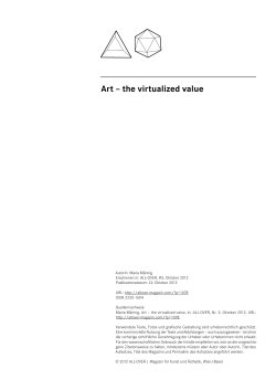 PDF - ALL-OVER | Magazin f&uuml;r Kunst und &Auml;sthetik