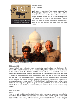 India Trip Report - Tau Anthropological Safaris