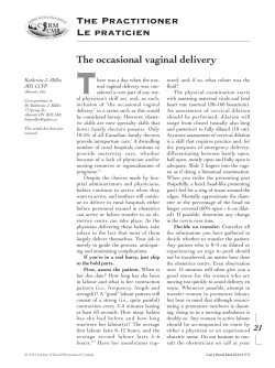 The occasional vaginal delivery - Society of Rural Physicians of