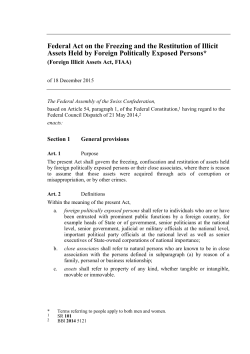Federal Act on the Freezing and the Restitution of Illicit Assets Held