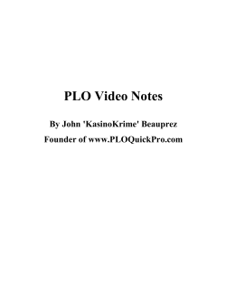PLO Video Notes