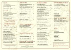 flame grilled meats appetisers from the sea appetisers main courses