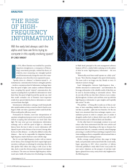 the rise of high- frequency information