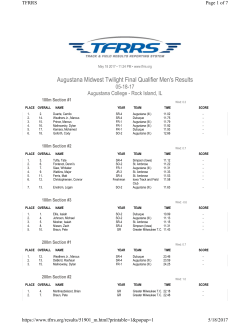 Augustana Midwest Twilight Final Qualifier Men`s Results