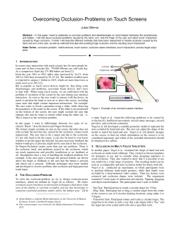 Overcoming Occlusion-Problems on Touch Screens