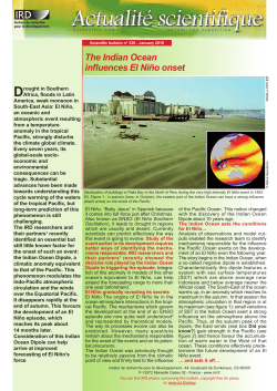 The Indian Ocean influences El Ni&ntilde;o onset