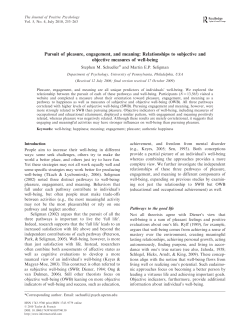 Pursuit of pleasure, engagement, and meaning