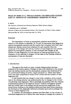 The dependence of wear on atmospheric pressure