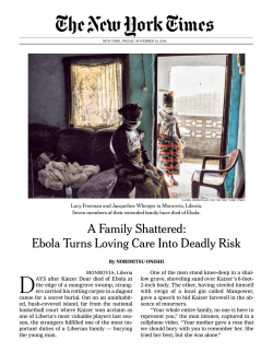 y Shattered: Ebola Turns Loving Care Into Deadly Risk A Family