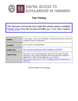 Free Thinking The Harvard community has made this article openly