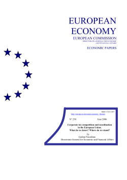 European Economy. Economic Papers 250/2006. Corporate tax