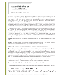 Puligny Montrachet Les Folatieres Premier Cru