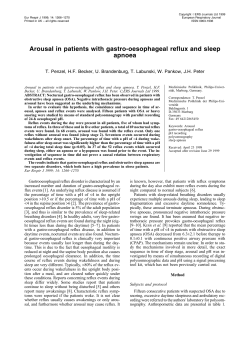 Arousal in patients with gastro-oesophageal