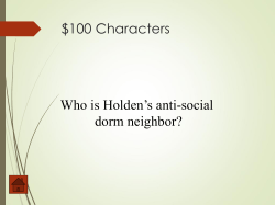 100 Characters Who is Holden`s anti