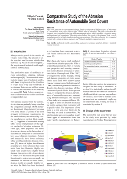 Comparatıve Study of the Abrasion Resistance of Automobile Seat