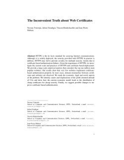 The Inconvenient Truth about Web Certificates