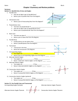 Chapter 3 Summary and Review problems