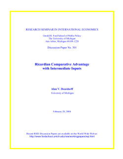 Ricardian Comparative Advantage with Intermediate Inputs
