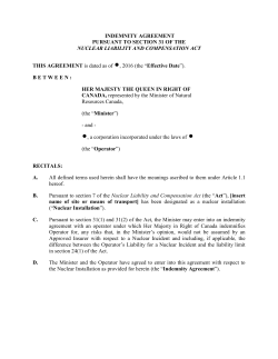 to see the wording of the indemnity agreement