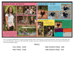 PRICES: FULL PAGE - $250 HALF PAGE - $160 ONE