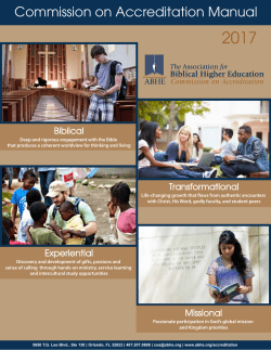 ABHE Commission on Accreditation Manual