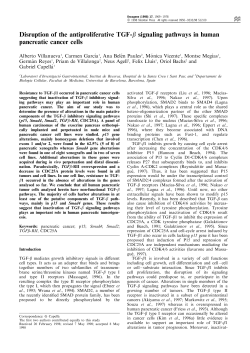 Disruption of the antiproliferative TGF-&beta; signaling pathways