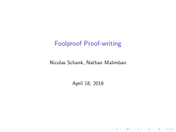 Foolproof Proof-writing