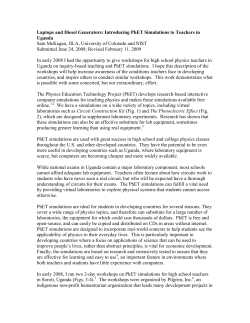 Laptops and Diesel Generators: Introducing PhET Simulations to