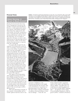 Global Warming&mdash;A Threat to Mount Everest?