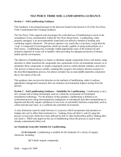 Soil Landfarming Guidance - Nez Perce Tribe Water Resources