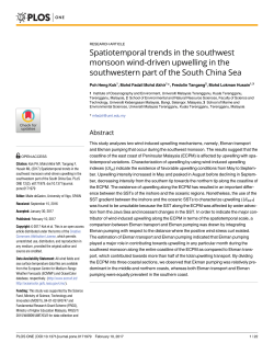 Spatiotemporal trends in the southwest monsoon wind