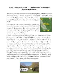THE OLD BRICK KILNS NAMED AA CAMPSITE OF THE YEAR FOR