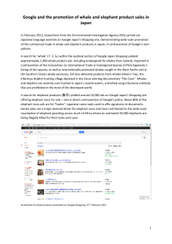 Google and the promotion of whale and elephant
