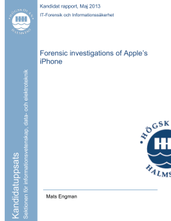Forensic investigation of iPhone